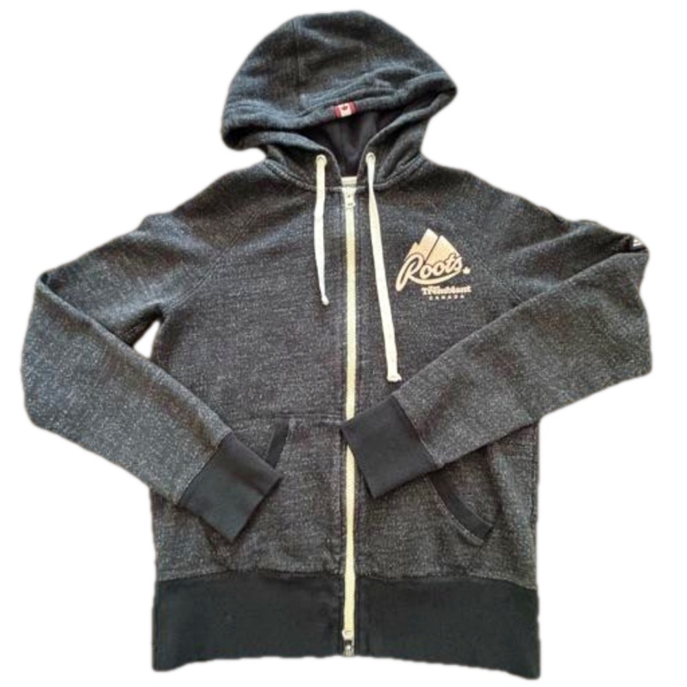 Roots black pepper full zip Mont Tremblant hoodie size M